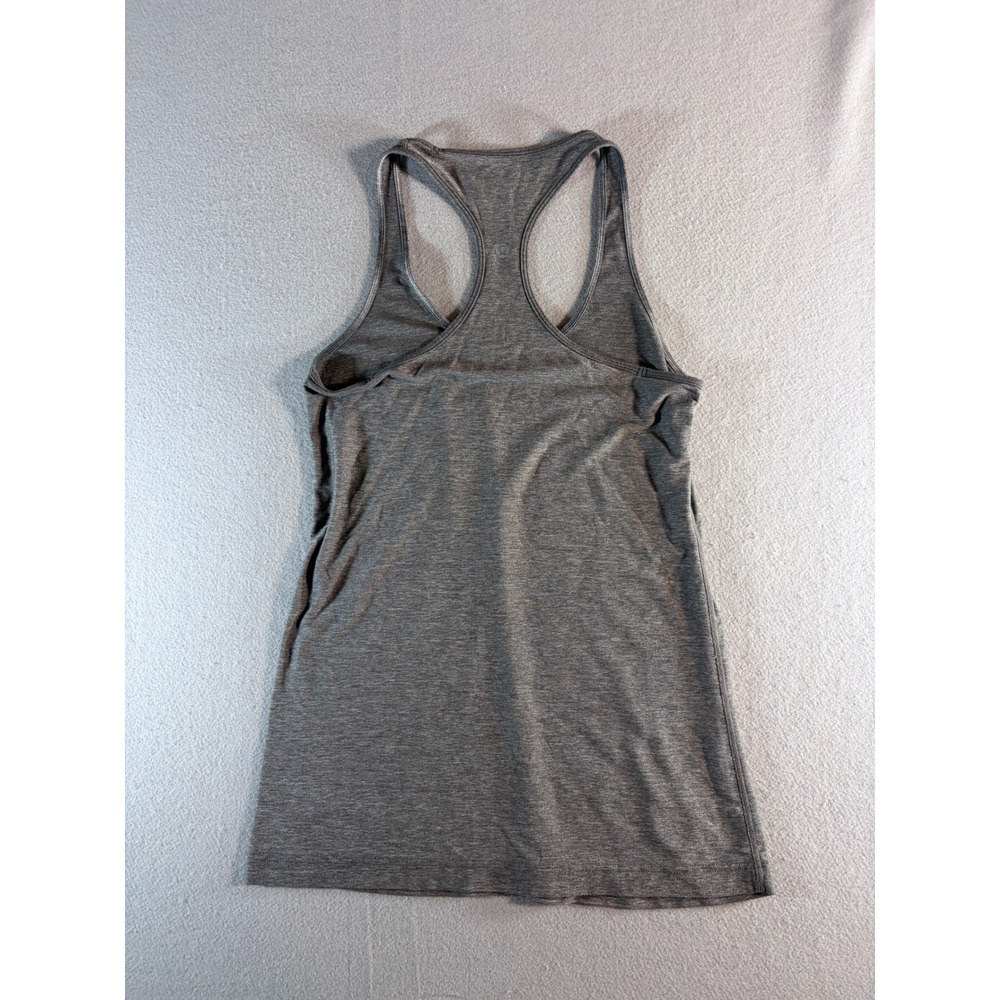 Lululemon Cool Racerback Tank Top Heathered Gray Black Womens Athletic Yoga Gym